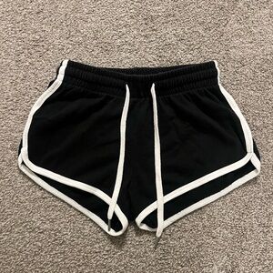 Garage Black Athletic Shorts with White Edging Xsmall